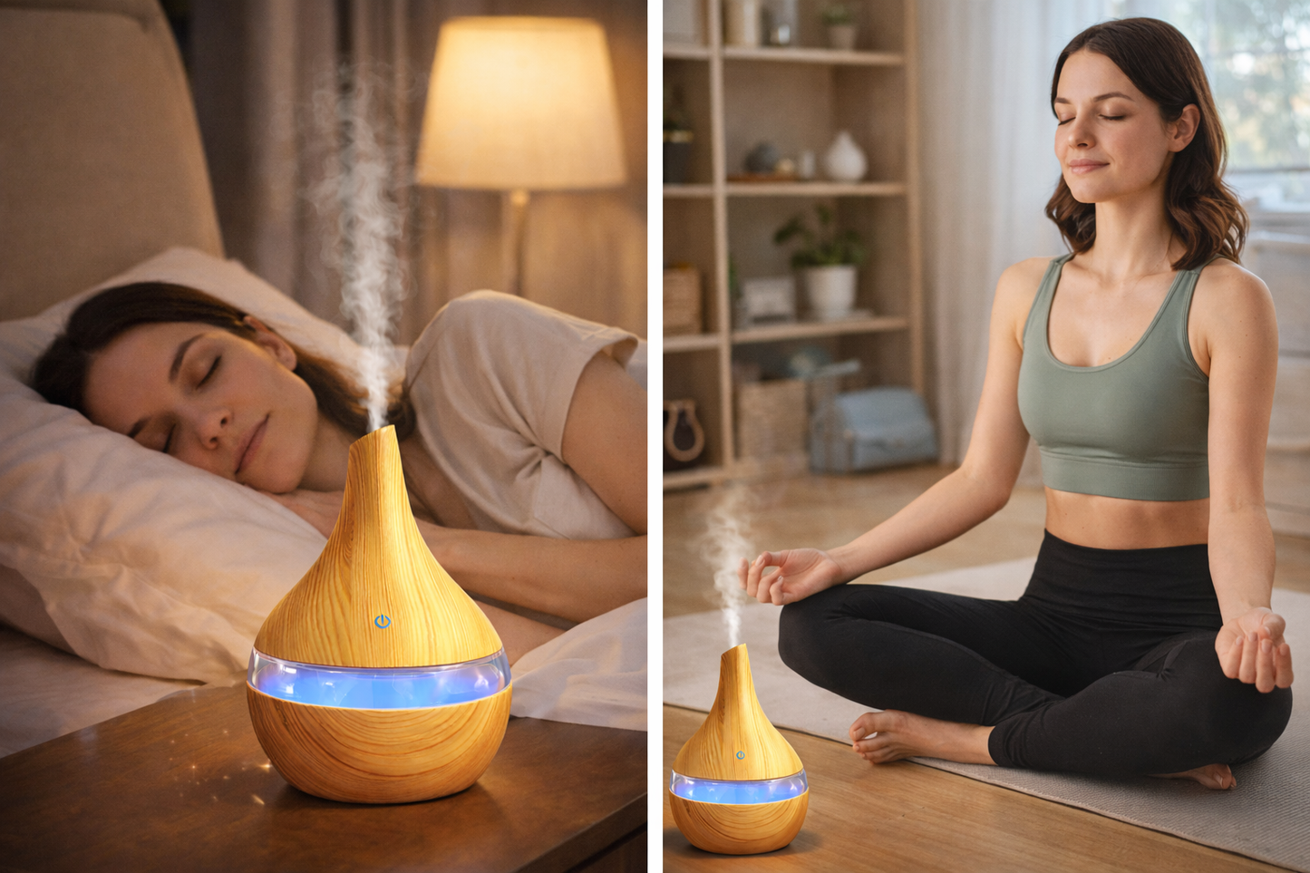 Difusor de Óleos Essenciais – Difusor de Aromas com Luz LED – Humidificador de Aromaterapia Silencioso – Difusor Ultrassónico para Casa e Escritório – Difusão Eficaz de Aromas – 300 ml