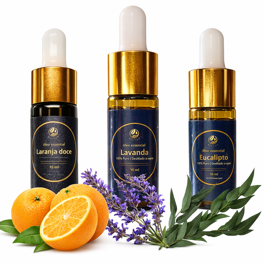 Pack Relax Aromaterapia – Lavanda + Laranja Doce + Eucalipto (3×10 ml) – 100% Óleos Essenciais Naturais
